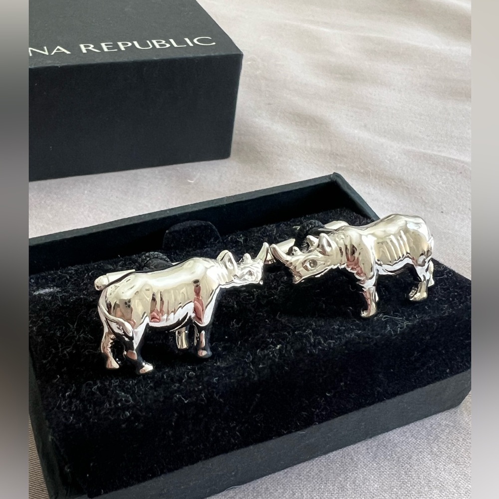 Silver Rhino Cufflinks by Banana Republic - Picture 2 of 3